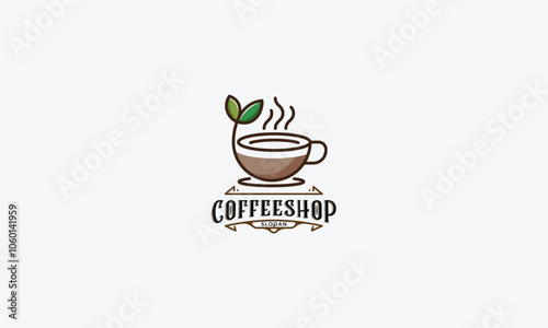 Coffee shop logo design vector template