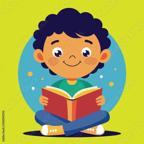 "Curious Mind: Young Reader Vector Design"