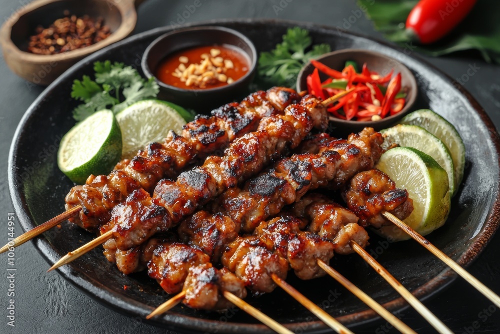 Indonesian Chicken Satay, Delicious Asian Cuisine Indonesian Chicken Satay, Delicious Asian Cuisine