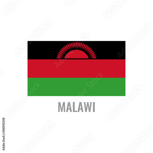 Malawi flag icon. The country sign. Rectangle shape. Isolated on a white background. Vector image. Free Download Malawi flag icon. The country sign. Rectangle shape. Isolated on a white background. Vector image. - GFXLoad