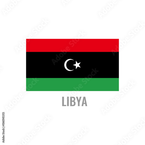 Libya flag icon. The country sign. Rectangle shape. Isolated on a white background. Vector image. Free Download Libya flag icon. The country sign. Rectangle shape. Isolated on a white background. Vector image. - GFXLoad