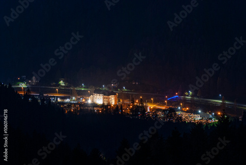 Muszyna, Beskid Sądecki, nocne zdjęcia, niebo gwiazdy