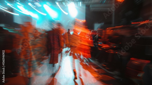 The fashion show is a blur of colors and textures as the audiences senses are enveloped in a sensorial experience.