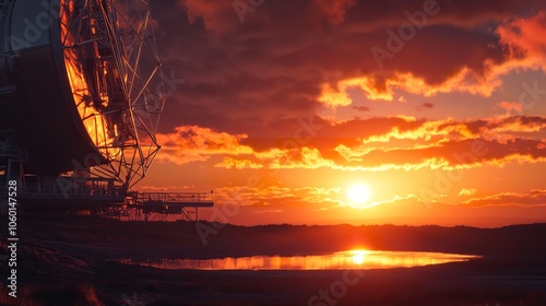 Goostrey, Cheshire, United Kingdom. 05.22.2023 Sunset Reflection photo