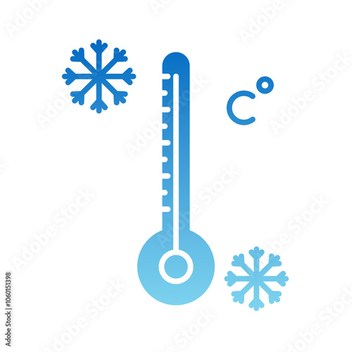 thermometer winter gradient fill icon