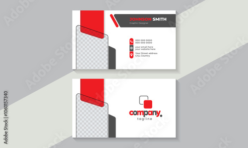 Corporate visiting card template. Clean professional business card design. 