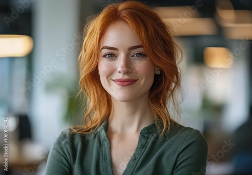 Wallpaper Mural Redhead Woman Portrait. Torontodigital.ca