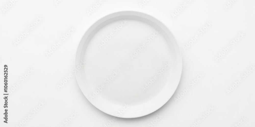 Plain white paper plate isolated on a white background with a slightly textured surface, event, plain, picnic Plain white paper plate isolated on a white background with a slightly textured surface, event, plain, picnic