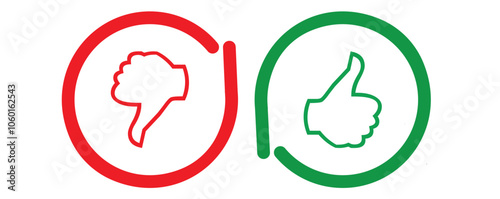 THUMB SIGN VECTOR ICON ON WHITE BACKGROUND