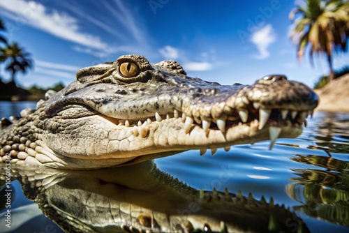 alligator in the everglades prowling towards the camera photo