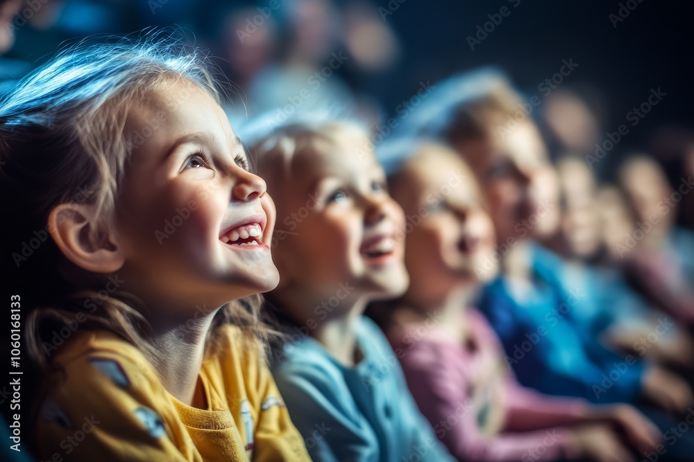 A vibrant atmosphere of happiness in a children's event. A vibrant atmosphere of happiness in a children's event.