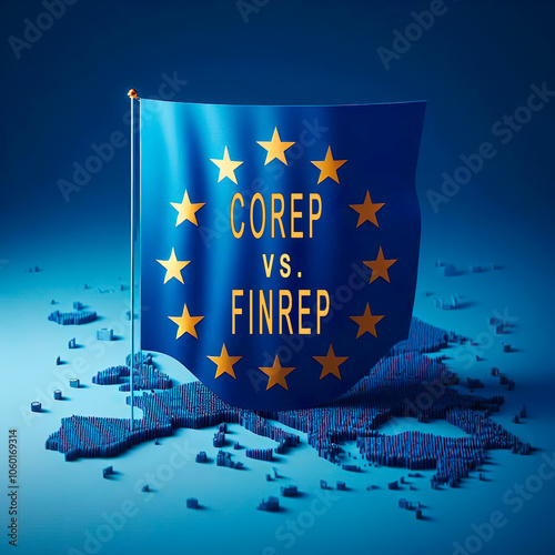 Illustration saying COREP vs. FINREP. It stands for 