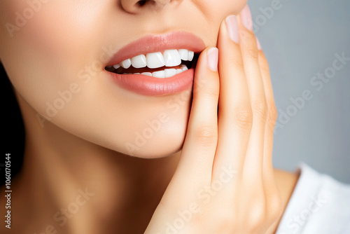 Close-up of a woman with a toothache