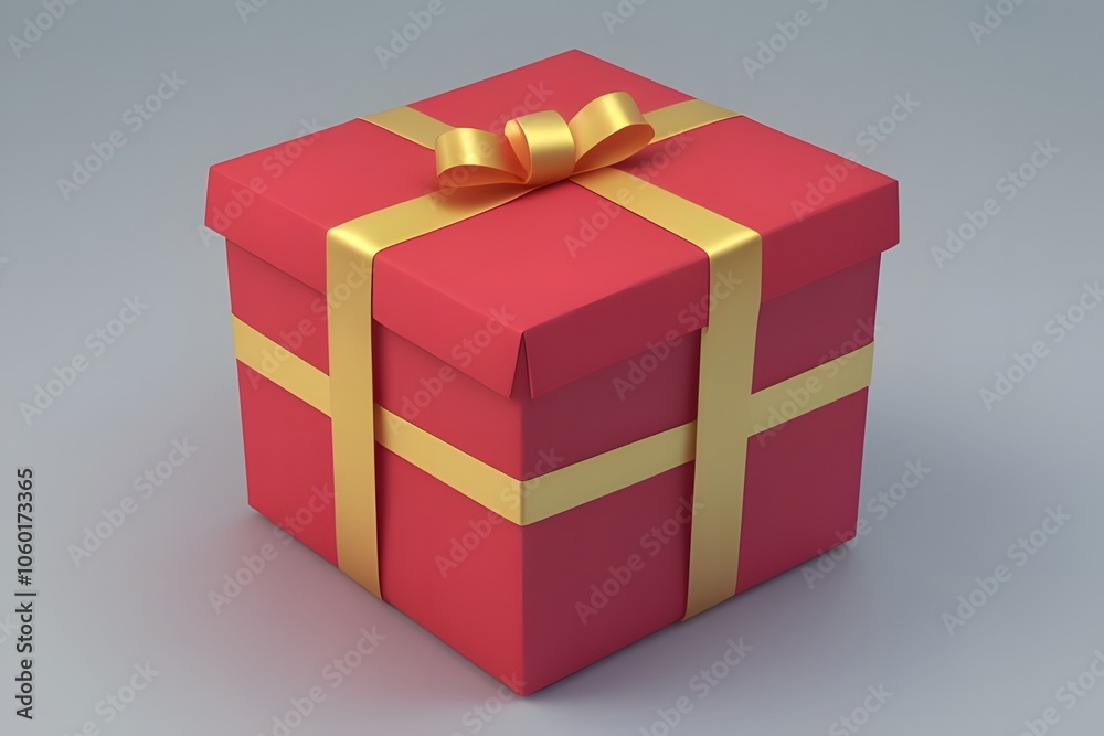 Fototapeta premium ia generated. red gift box with ribbon