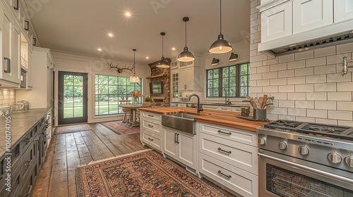 Rustic farmhouse style kitchen with vintage and natural decor.