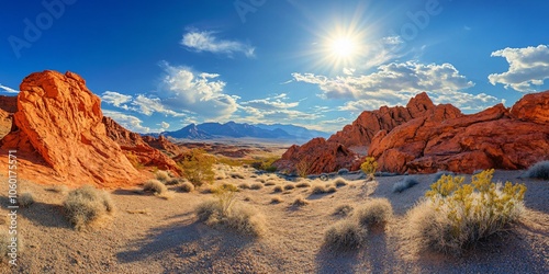 Sunlit Valley in the Valley of Fire State Park, Nevada