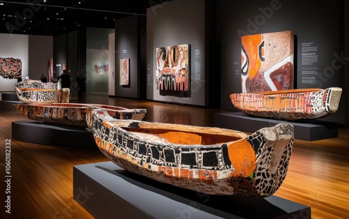 Indigenous craftsmanship is showcased in the form of hollow log coffins at the Ian Potter Centre in NGV Australia, Melbourne. photo