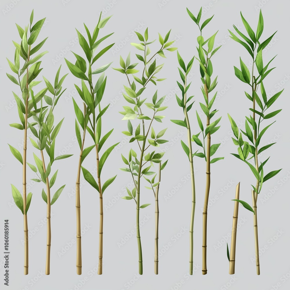 bamboo leaves isolated on white background bamboo leaves isolated on white background