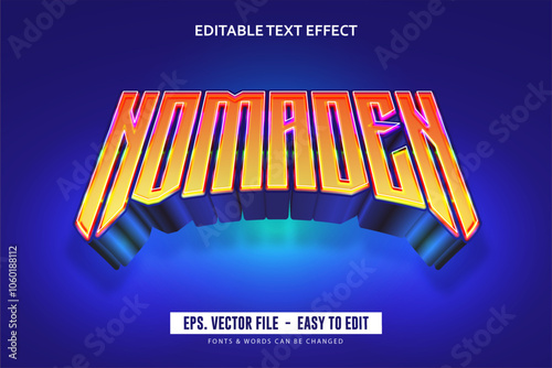 Editable text effect 3d esport glow sparkling