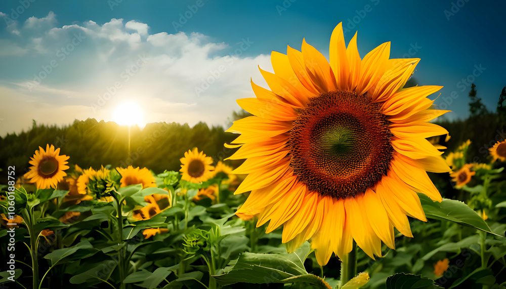 Obraz premium A giggly sunflower that dances with the wind.