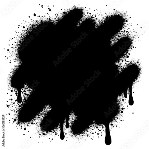 Black ink style spray, blobs and stains of spray paint and texture. Grunge shapes and dirty silhouettes for your designs.