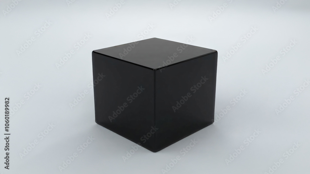 black cube on a white background black cube on a white background