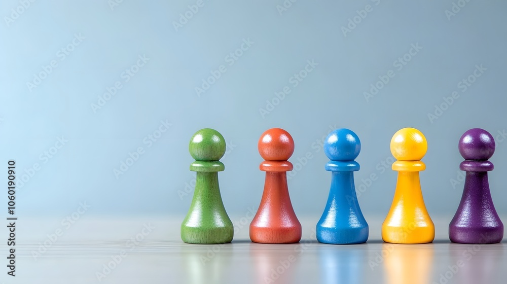 Colorful game pieces align on a soft surface to create visual interest and enhance leisure activities Colorful game pieces align on a soft surface to create visual interest and enhance leisure activities