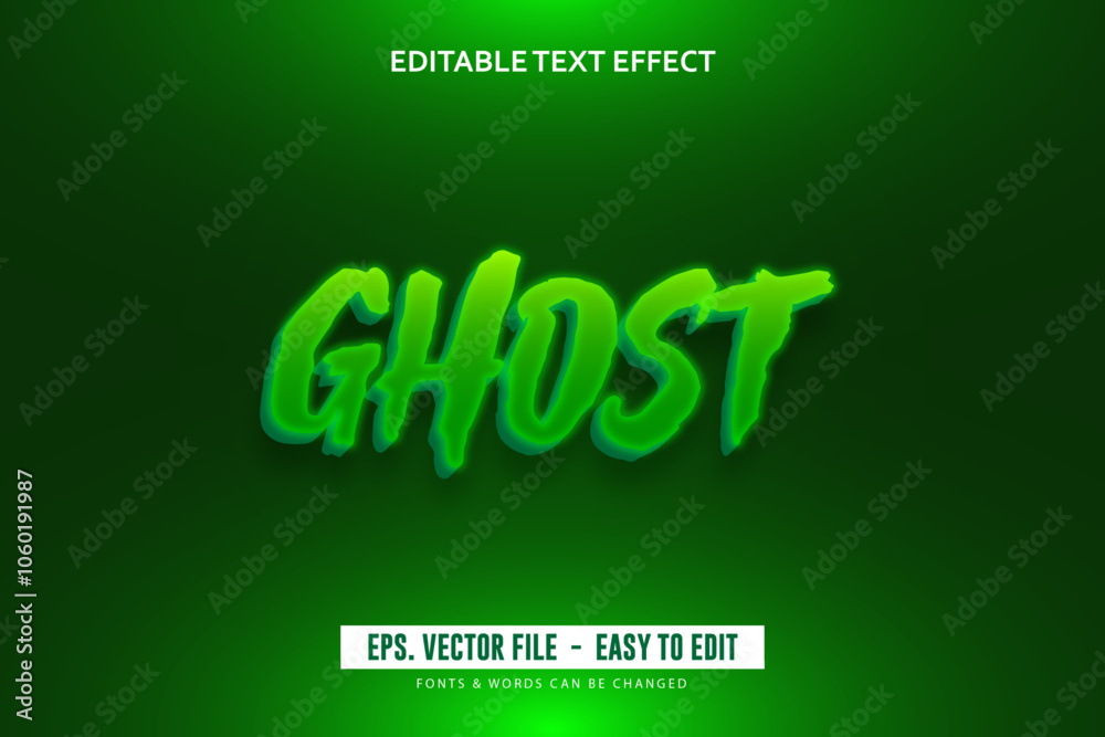 Editable text effect green ghost Editable text effect green ghost