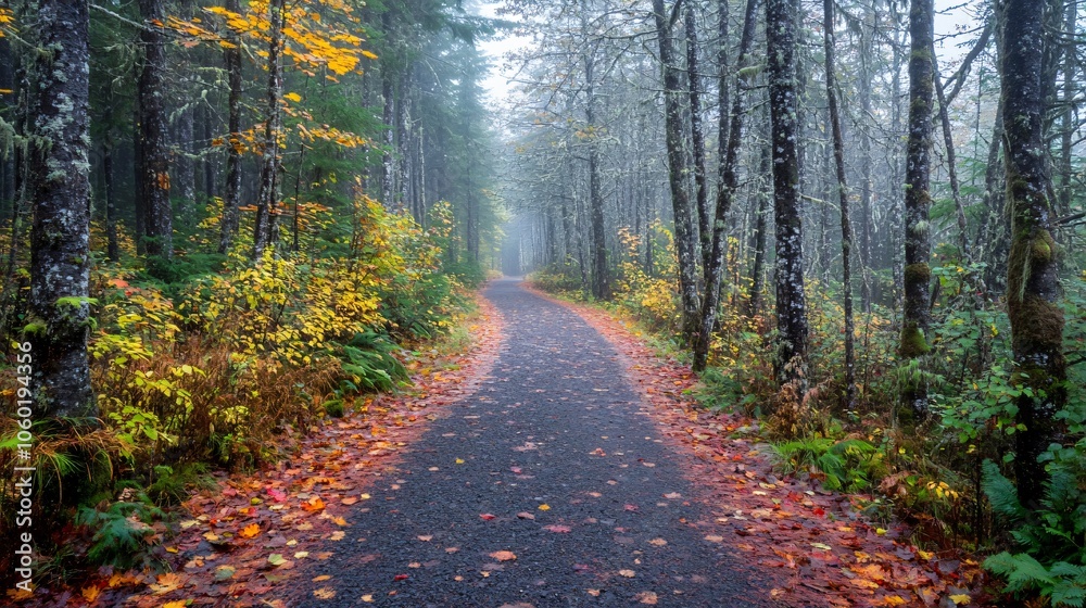 Obraz premium Serene Fall Forest Path