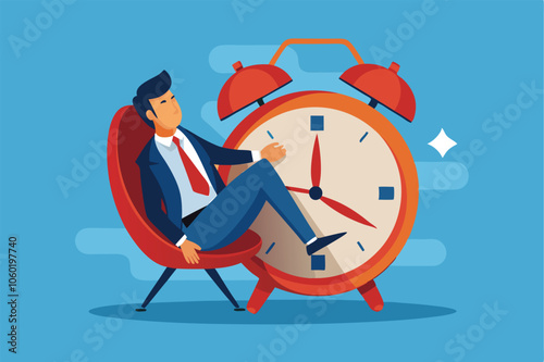 Overcoming Afternoon Fatigue and Procrastination: Solutions for Workplace Boredom and Laziness vector illustration.