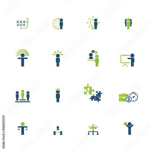 Universal business management and human resources icon set. Universal icons for web and mobile. Vector.