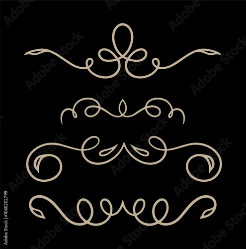 Wedding ornament calligraphic set