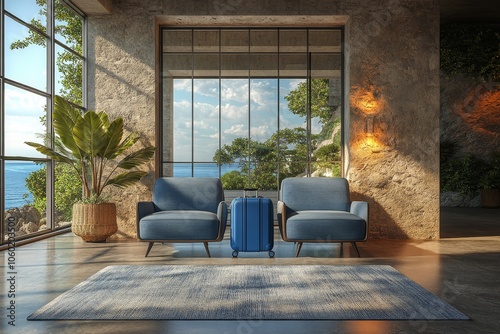 Modern Coastal Living Room with Ocean View - Interior Design Inspiration