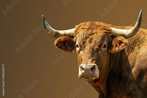 Close up of a bull against background