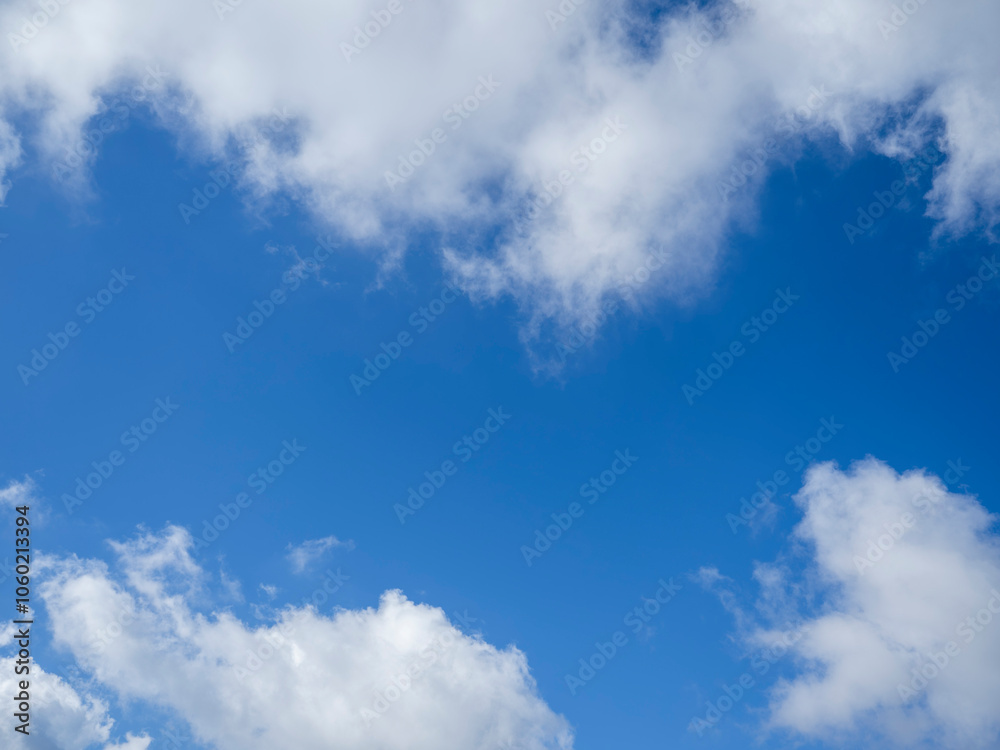 Obraz premium 夏の空。夏雲。積乱雲。青空。鮮やかな青空。もくもくとした雲。