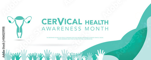 Cervical Cancer awareness month is observed every year in January, It occurs most often in women over age 30. Cervical Cancer Awareness Calligraphy Poster Design. vector illustration