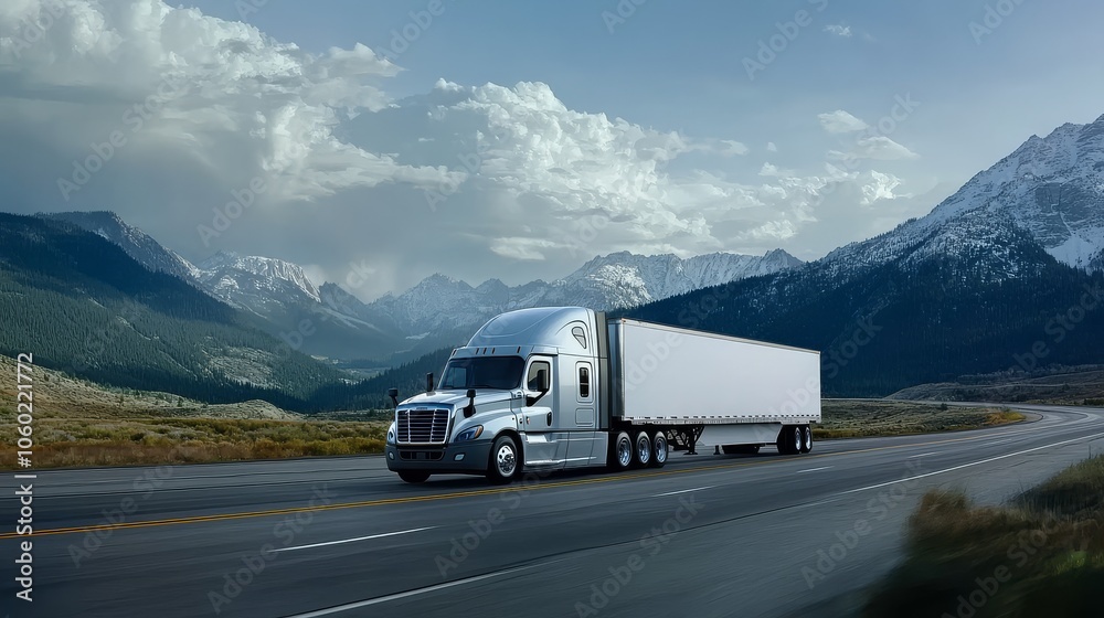 Scenic drive featuring a truck and stunning natural landscapes. Scenic drive featuring a truck and stunning natural landscapes.