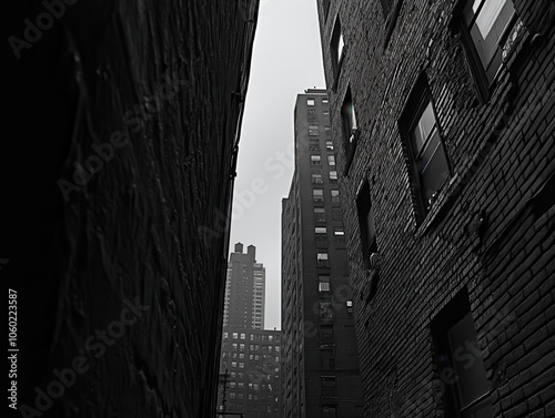 Urban Alleyway in Black and White.