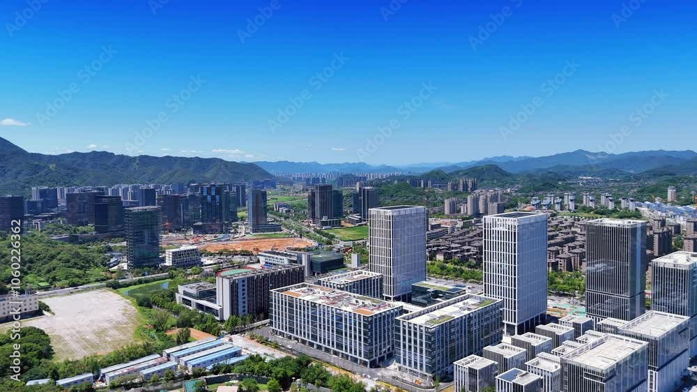Aerial Scenery of Silicon Valley Town in Fuyang District, Hangzhou City, Zhejiang Province, China Aerial Scenery of Silicon Valley Town in Fuyang District, Hangzhou City, Zhejiang Province, China