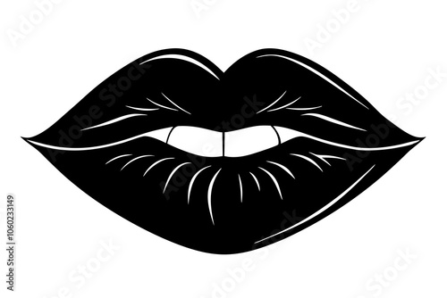 Valentine Kissing Lips | isolated vector illustration on white background