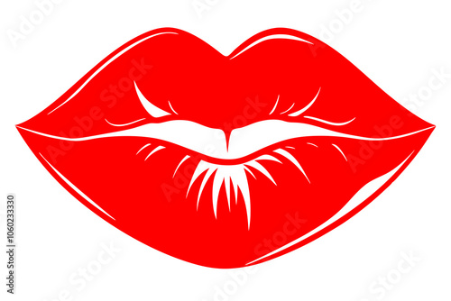 Valentine Kissing Lips | isolated vector illustration on white background