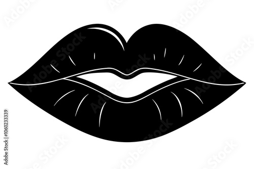 Valentine Kissing Lips | isolated vector illustration on white background