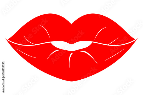 Valentine Kissing Lips | isolated vector illustration on white background