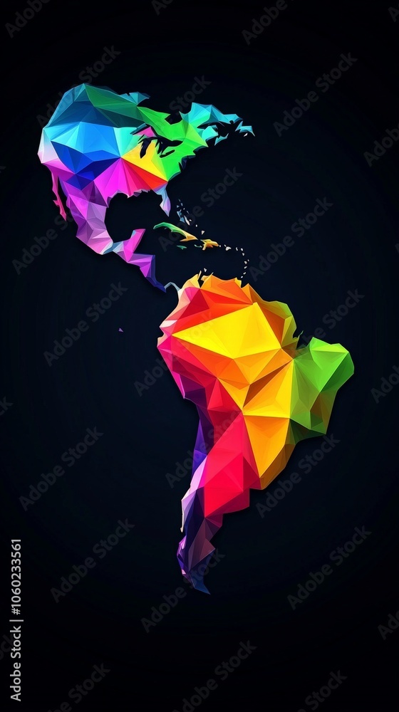 Obraz premium Americas in Polygonal Art.