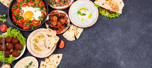 Bild auf Leinwand Traditional Jewish, Israeli and middle Eastern food