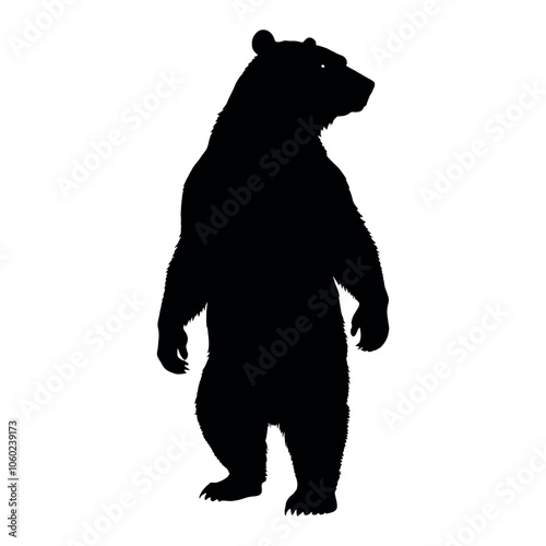 a standing bear silhouette, white background