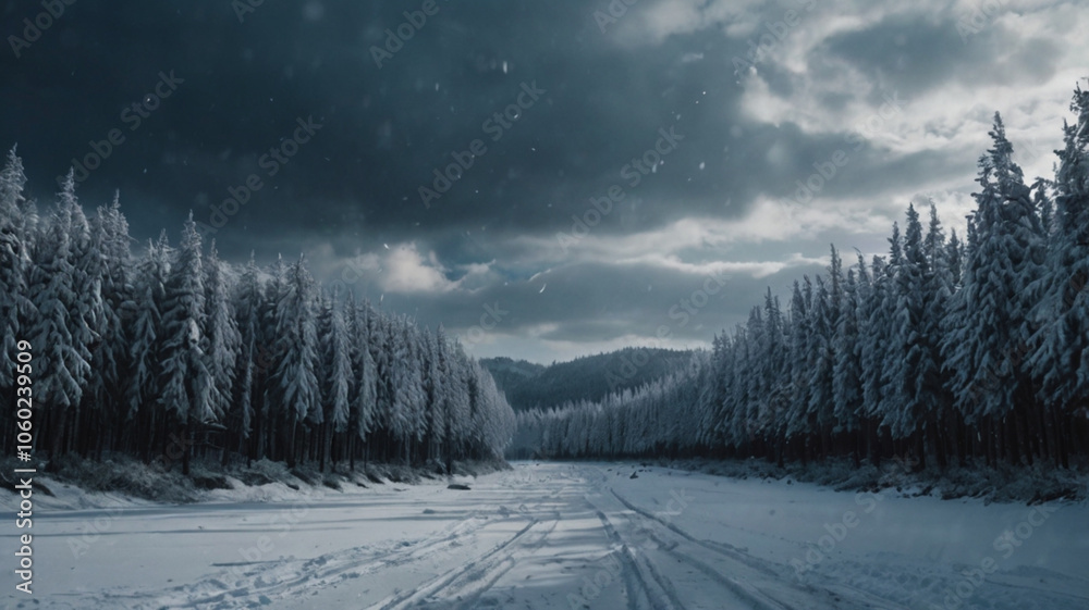 Fototapeta premium winter landscape in the mountains winter backgrounds