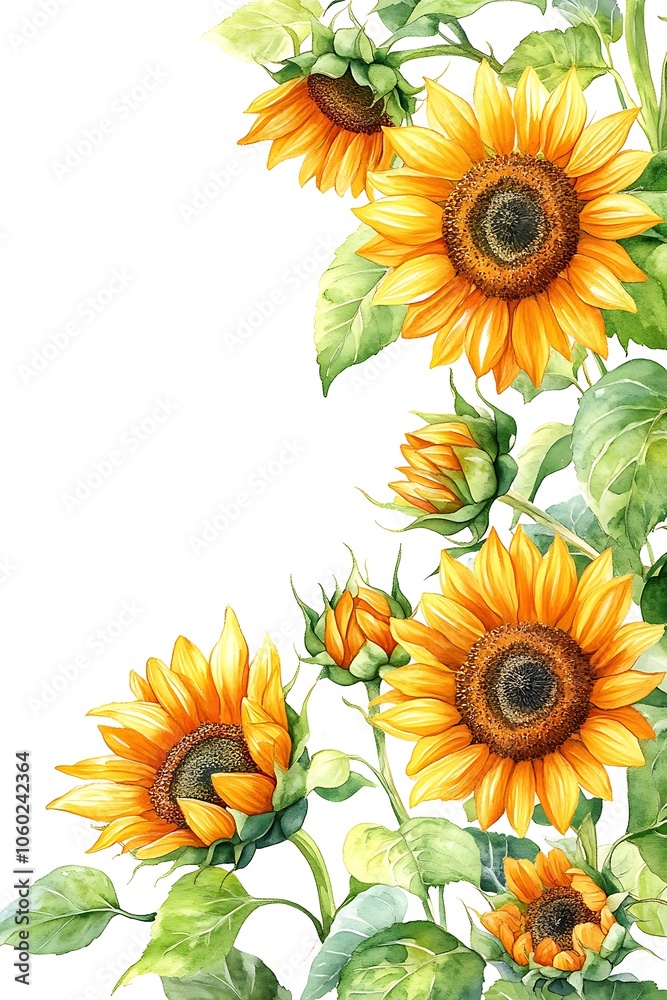 Obraz premium Vibrant sunflowers in bloom capturing the essence of nature's beauty and resilience through artistic expression and colorful imagery