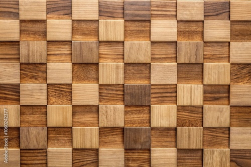 Checkerboard made of walnut wood squares