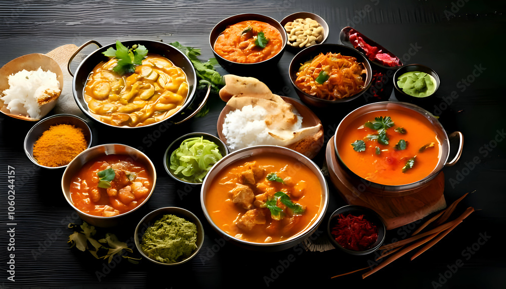 Flavorful curry dishes from various cultures.